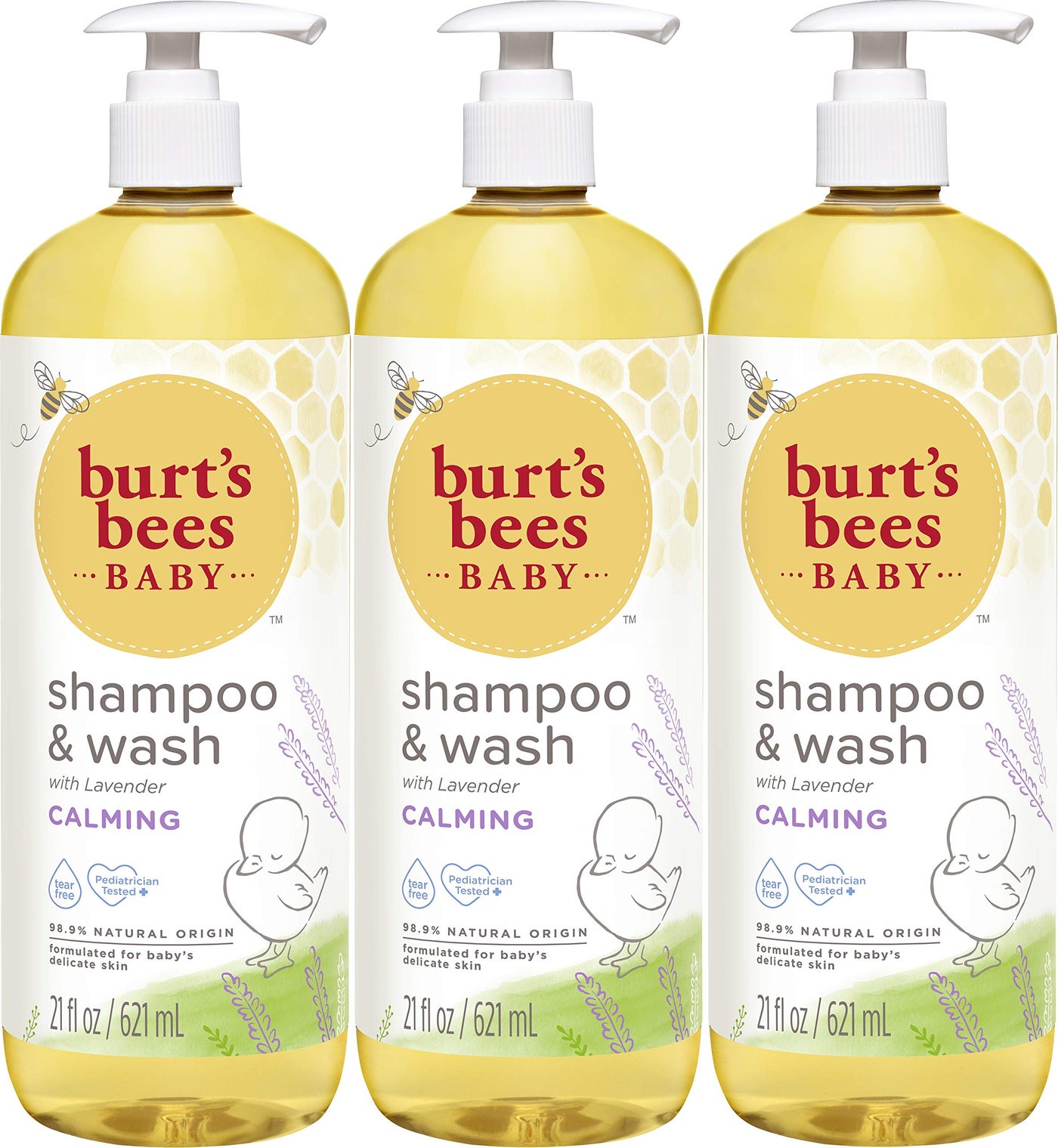 Burt's Bees BurtÃ¢â‚¬â„¢s Bees Baby Shampoo & Wash, Calming, 21 Ounces (Pack of 3)